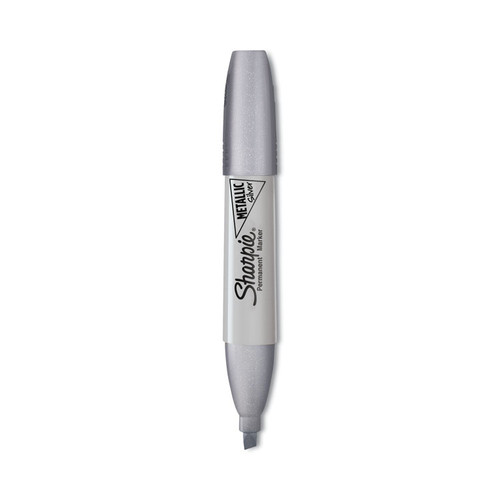 Metallic Chisel Tip Permanent Marker, Medium Chisel Tip, Silver, Dozen [SKU: SAN2089638]