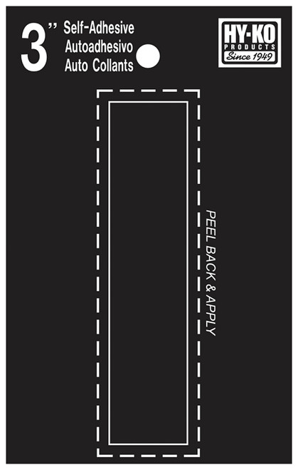 HY-KO 30400 Series 30419 Die-Cut Letter, Character: I, 3 in H Character, Black Character, Vinyl [SKU: ORG9706268]