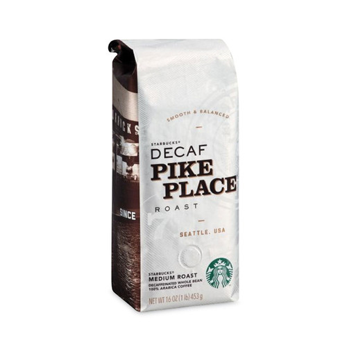 Whole Bean Coffee, Decaffeinated Pike Place Roast, 1 lb Bag, 6/Carton [SKU: SBK11015640CT]