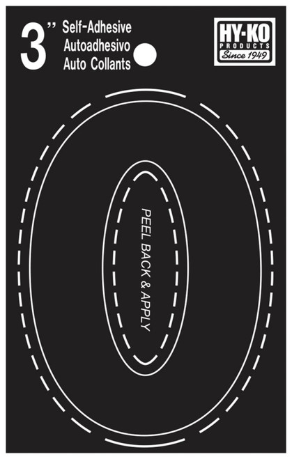 HY-KO 30400 Series 30425 Die-Cut Letter, Character: O, 3 in H Character, Black Character, Vinyl [SKU: ORG0865386]