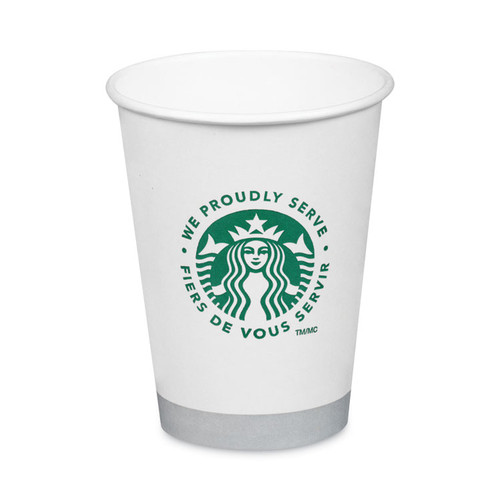 Hot Cups, 12 oz, White with Green Starbucks Logo, 1,000/Carton [SKU: SBK11098806]