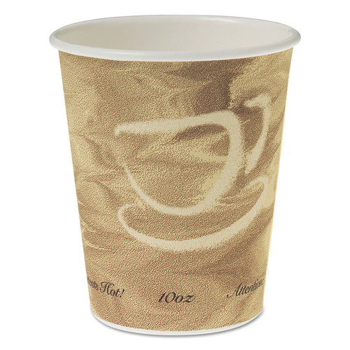 Single Sided Poly Paper Hot Cups, 10 oz, Mistique Design, 50/Bag, 20 Bags/Carton [SKU: SCC370MS]