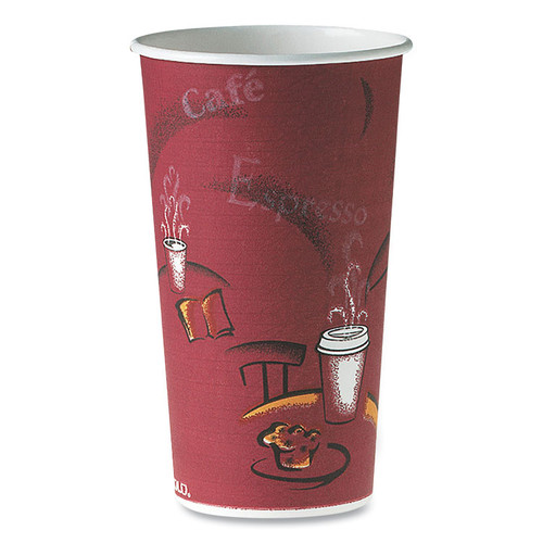 Single-Sided Poly Paper Hot Cups, 20 oz, Bistro Design, 600/Carton [SKU: SCC420SI]