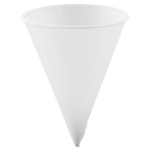 Cone Water Cups, Paper, 4.25 oz, Rolled Rim, White, 200/Bag, 25 Bags/Carton [SKU: SCC42R2050]