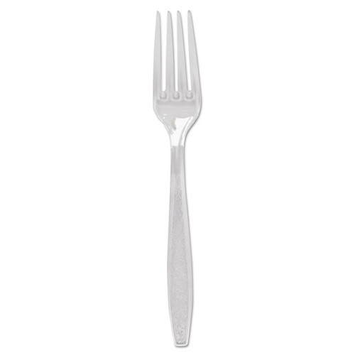 Guildware Extra Heavyweight Plastic Cutlery, Forks, Clear, 1000/Carton [SKU: SCCGDC5FK0090]