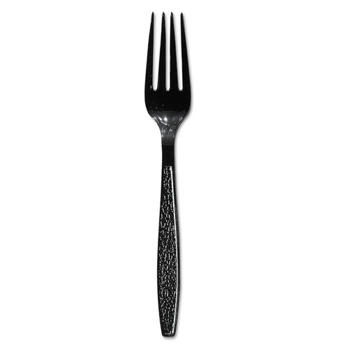 Guildware Extra Heavyweight Plastic Cutlery, Forks, Black, 1000/Carton [SKU: SCCGDR5FK]