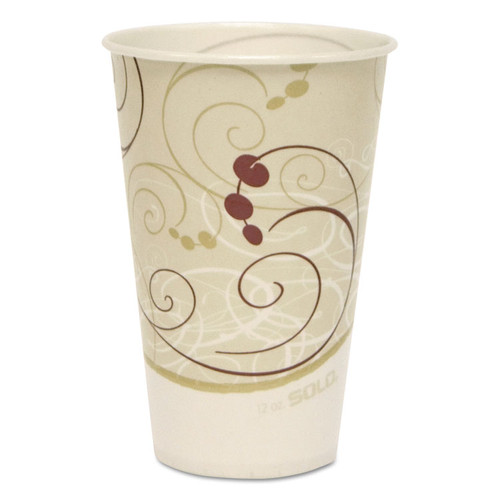 Symphony Treated-Paper Cold Cups, 12 oz, White/Beige/Red, 100/Bag, 20 Bags/Carton [SKU: SCCR12NSYM]