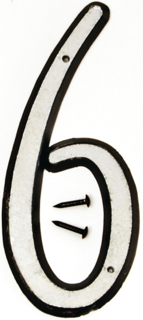 HY-KO 30600 Series 30606 House Number, Character: 6, 4 in H Character, Black/White Character, Plastic [SKU: ORG6635585]