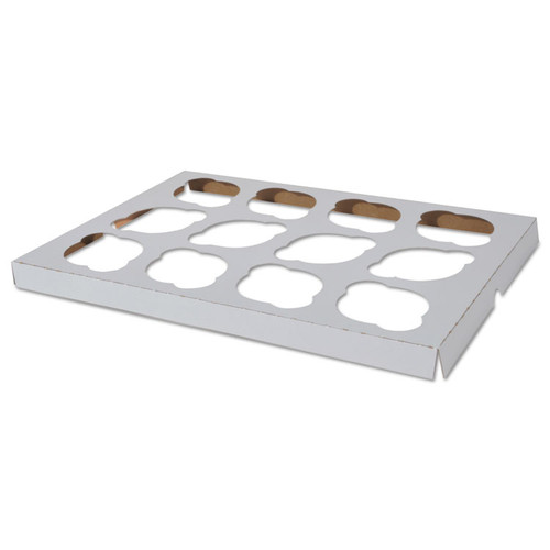 Cupcake Holder Inserts, 12-Cupcake Holder, 9.88 x 13.88 x 0.88, White/Kraft, Paper, 200/Carton [SKU: SCH10016]