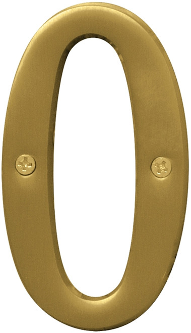 HY-KO Prestige Series BR-43BB/0 House Number, Character: 0, 4 in H Character, Brass Character, Brass [SKU: ORG9613159]