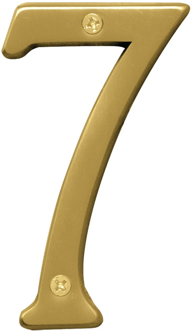 HY-KO Prestige Series BR-43BB/7 House Number, Character: 7, 4 in H Character, Brass Character, Solid Brass [SKU: ORG7167349]