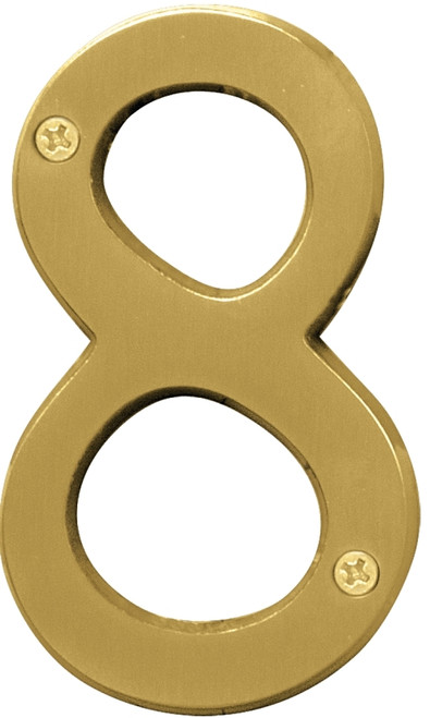HY-KO Prestige Series BR-43BB/8 House Number, Character: 8, 4 in H Character, Brass Character, Solid Brass [SKU: ORG9641507]