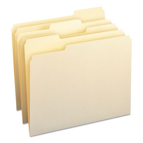 Manila File Folders, 1/3-Cut Tabs: Assorted, Letter Size, 0.75" Expansion, Manila, 100/Box [SKU: SMD10330]