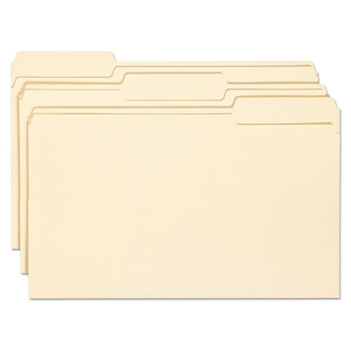 Top Tab File Folders with Antimicrobial Product Protection, 1/3-Cut Tabs: Assorted, Legal, 0.75" Expansion, Manila, 100/Box [SKU: SMD15338]
