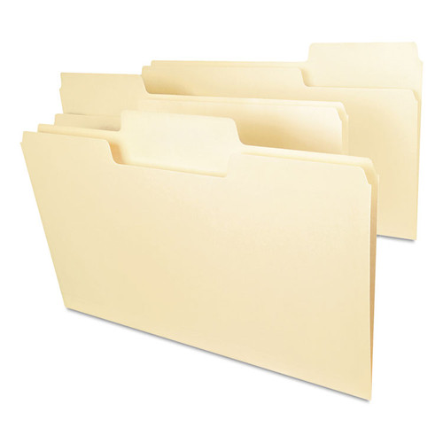 SuperTab Top Tab File Folders, 1/3-Cut Tabs: Assorted, Legal Size, 0.75" Expansion, 14-pt Manila, 50/Box [SKU: SMD15401]