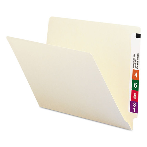 Heavyweight Manila End Tab Folders, 9.5" High Front, Straight 1-Ply Tabs, Letter Size, 0.75" Expansion, Manila, 100/Box [SKU: SMD24100]