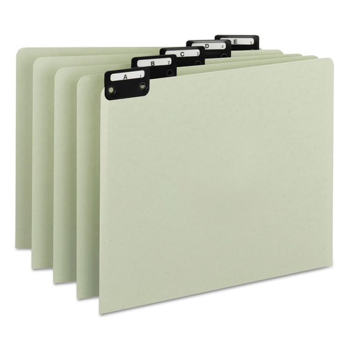 Alphabetic Top Tab Indexed File Guide Set, 1/5-Cut Top Tab, A to Z, 8.5 x 11, Green, 25/Set [SKU: SMD50576]