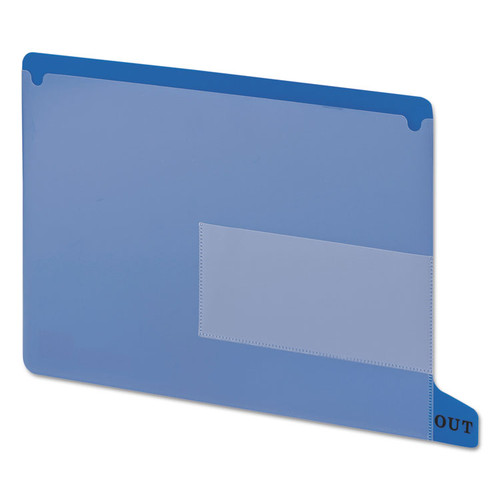 Colored Poly Out Guides with Pockets, 1/3-Cut End Tab, Out, 8.5 x 11, Blue, 25/Box [SKU: SMD61951]
