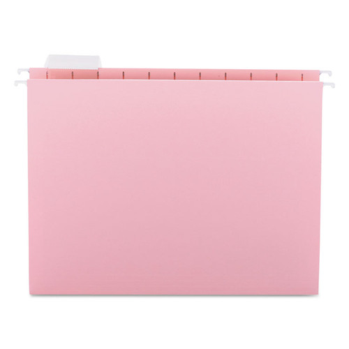 Colored Hanging File Folders with 1/5 Cut Tabs, Letter Size, 1/5-Cut Tabs, Pink, 25/Box [SKU: SMD64066]