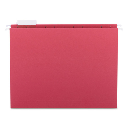 Colored Hanging File Folders with 1/5 Cut Tabs, Letter Size, 1/5-Cut Tabs, Red, 25/Box [SKU: SMD64067]