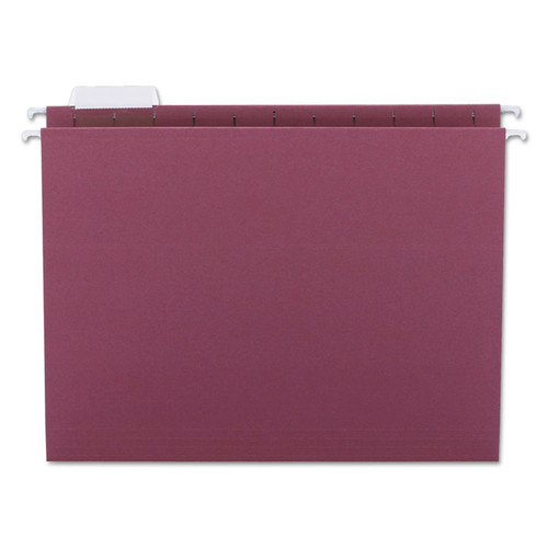 Colored Hanging File Folders with 1/5 Cut Tabs, Letter Size, 1/5-Cut Tabs, Maroon, 25/Box [SKU: SMD64073]