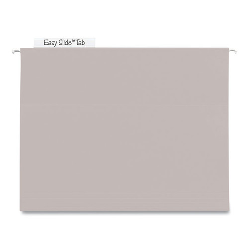 TUFF Extra Capacity Hanging File Folders with Easy Slide Tabs, 4" Capacity, Letter, 1/3-Cut Tabs, Steel Gray, 18/Box [SKU: SMD64242]
