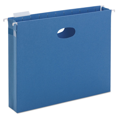 Hanging Pockets with Full-Height Gusset, 1 Section, 2" Capacity, Letter Size, 1/5-Cut Tabs, Sky Blue, 25/Box [SKU: SMD64250]