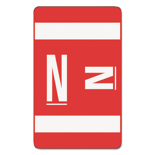 AlphaZ Color-Coded Second Letter Alphabetical Labels, N, 1 x 1.63, Red, 10/Sheet, 10 Sheets/Pack [SKU: SMD67184]