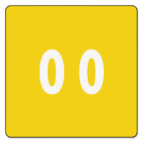Numerical End Tab File Folder Labels, 0, 1.5 x 1.5, Yellow, 250/Roll [SKU: SMD67420]