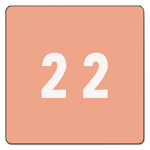 Numerical End Tab File Folder Labels, 2, 1.5 x 1.5, Pink, 250/Roll [SKU: SMD67422]