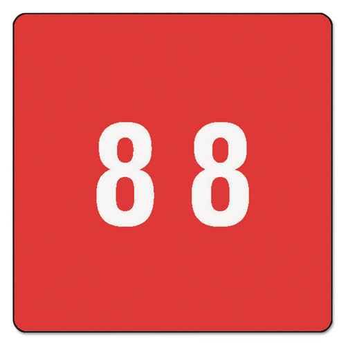 Numerical End Tab File Folder Labels, 8, 1.5 x 1.5, Red, 250/Roll [SKU: SMD67428]