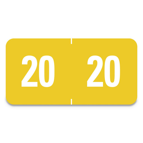 Yearly End Tab File Folder Labels, 20, 0.5 x 1, Yellow, 25/Sheet, 10 Sheets/Pack [SKU: SMD67920]