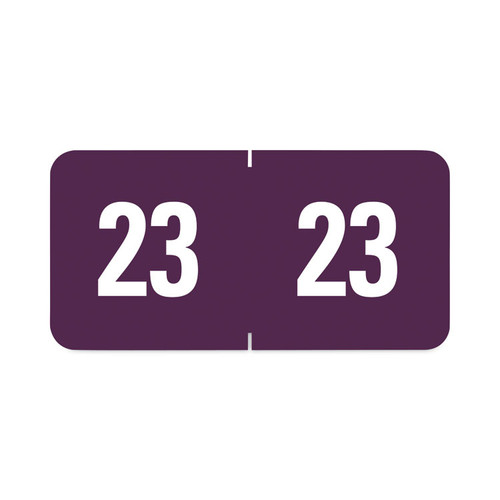 Yearly End Tab File Folder Labels, 23, 0.5 x 1, Purple, 25/Sheet, 10 Sheets/Pack [SKU: SMD67923]