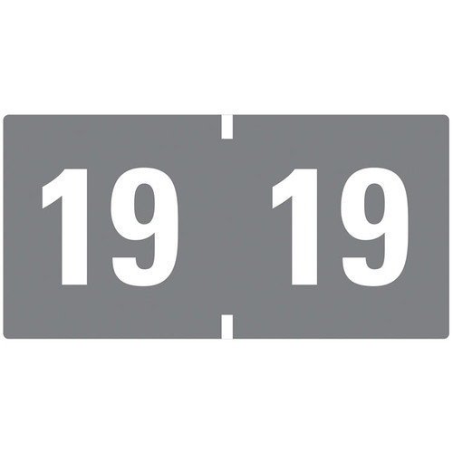 Yearly End Tab File Folder Labels, 19, 0.75 x 1.5, Gray, 500/Roll [SKU: SMD68319]