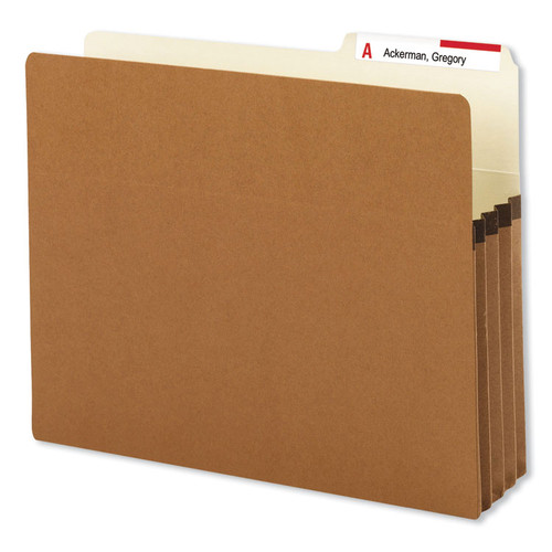 Redrope Drop Front File Pockets with 2/5-Cut Guide Height Tabs, 3.5" Expansion, Letter Size, Redrope, 25/Box [SKU: SMD73088]