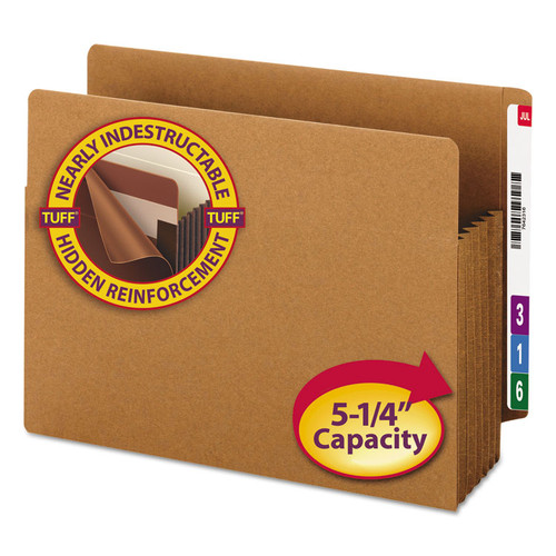 Heavy-Duty Redrope End Tab TUFF Pockets, 5.25" Expansion, Letter Size, Redrope, 10/Box [SKU: SMD73790]