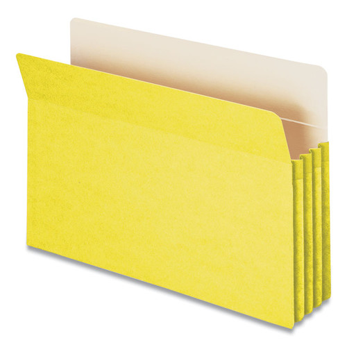 Colored File Pockets, 3.5" Expansion, Legal Size, Yellow [SKU: SMD74233]