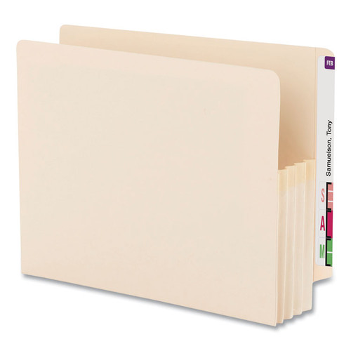 Manila End Tab File Pockets, 3.5" Expansion, Letter Size, Manila, 25/Box [SKU: SMD75124]