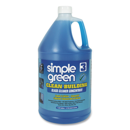 Clean Building Glass Cleaner Concentrate, Unscented, 1gal Bottle [SKU: SMP11301]