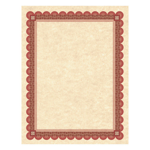 Parchment Certificates, Academic, 8.5 x 11, Copper with Red/Brown Border, 25/Pack [SKU: SOUCT5R]
