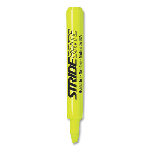 StrideBrite Tank Highlighter, Fluorescent Yellow Ink, Chisel Tip, Yellow Barrel, 12/Box [SKU: STW42005]