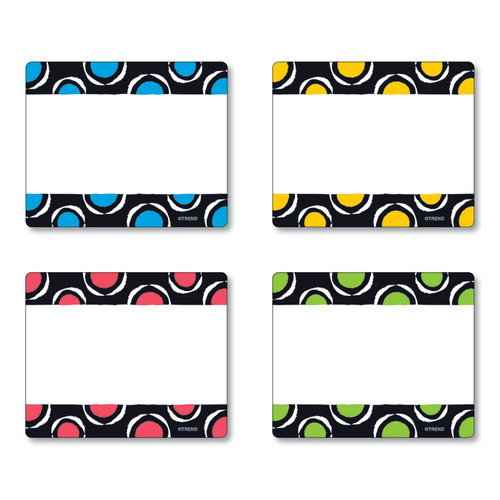 Terrific Labels Name Tags, Dots Design, 3" x 2.5", Assorted Colors, 36/Pack [SKU: TEPT68901]