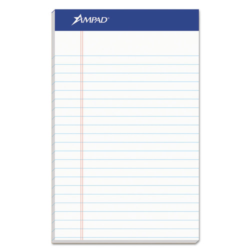 Recycled Writing Pads, Narrow Rule, Politex Green Kelsu Headband, 50 White 5 x 8 Sheets, Dozen [SKU: TOP20154]