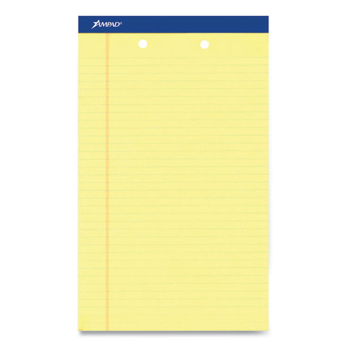 Perforated Writing Pads, Wide/Legal Rule, 50 Canary-Yellow 8.5 x 14 Sheets, Dozen [SKU: TOP20233]