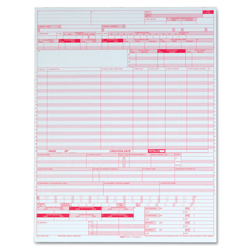UB04 Hospital Insurance Claim Form for Laser Printers, One-Part (No Copies), 8.5 x 11, 2,500 Forms Total [SKU: TOP59870R]