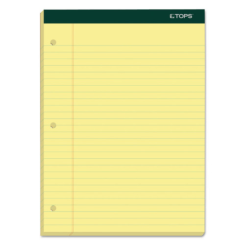Double Docket Ruled Pads, Wide/Legal Rule, 100 Canary-Yellow 8.5 x 11.75 Sheets, 6/Pack [SKU: TOP63387]