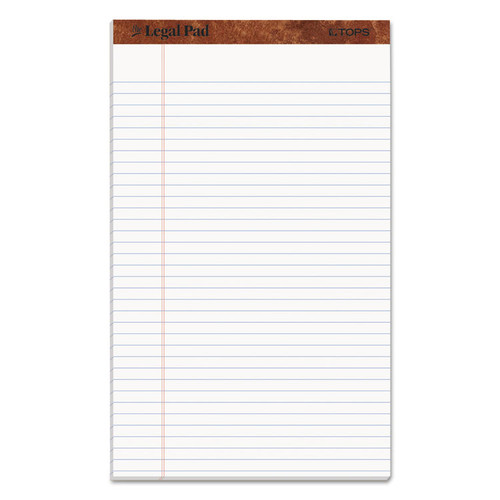 The Legal Pad" Ruled Perforated Pads, Wide/Legal Rule, 50 White 8.5 x 14 Sheets, Dozen [SKU: TOP7573]