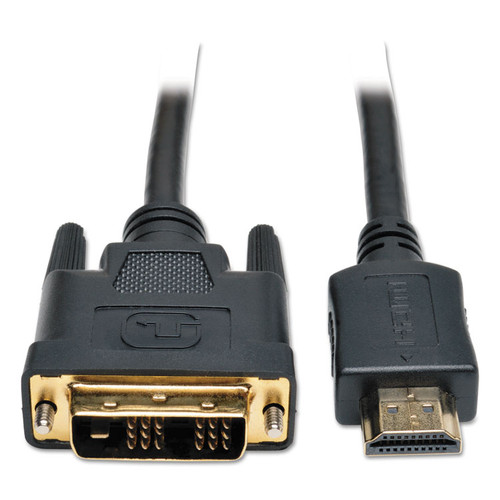 HDMI to DVI-D Cable, Digital Monitor Adapter Cable (M/M), 10 ft, Black [SKU: TRPP566010]