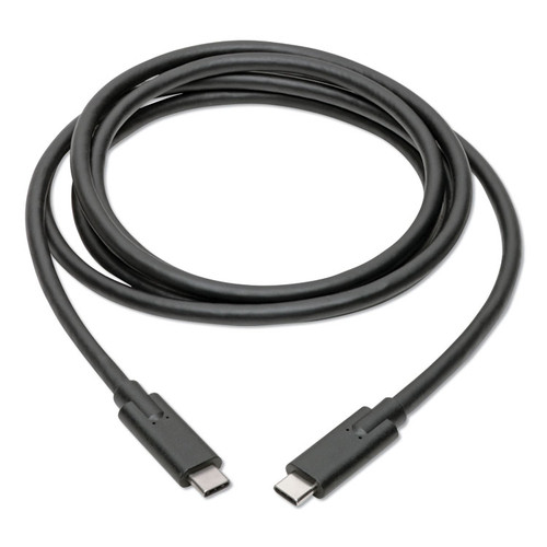 USB 3.1 Gen 1 (5 Gbps) Cable, USB Type-C (USB-C) to USB Type-C (M/M), 5 A, 6 ft, Black [SKU: TRPU4200065A]