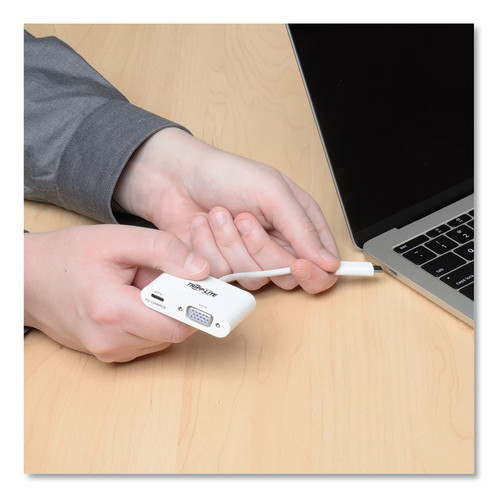 USB 3.1 Gen 1 USB-C to VGA Adapter, 3", White [SKU: TRPU44406NVC]